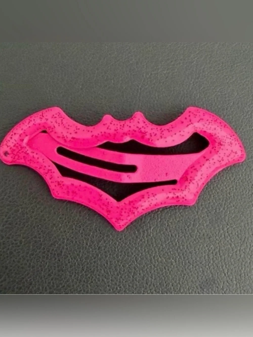 Set of 5 Goth Snap Metal Hair Clips Barrettes 🖤🦇🩷 3 Black Stars, 2 Pink Bats
